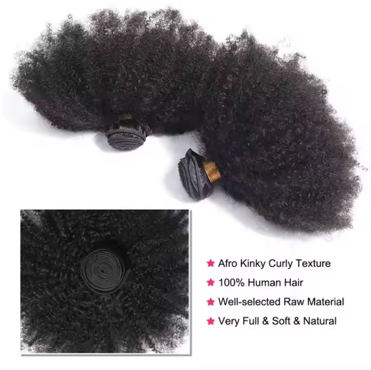 Yoody Hair 3 Bundles Afro Kinky Curly Virgin Human Hair