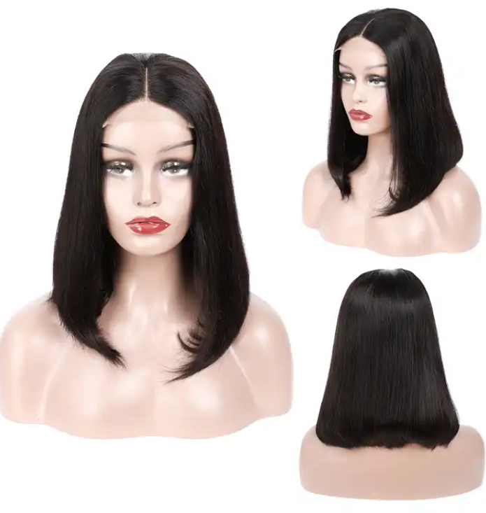 Yoody hair  Short Straight Transparent Lace Frontal Bob Wig With Baby Hairs Along The Hairline 100% Human Hair Without Bangs