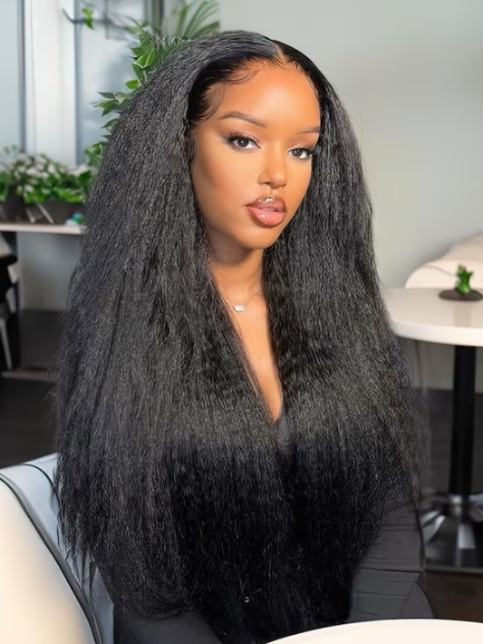 Yoody hair 13x4 Transparent Melted Lace Front Kinky Straight Wig