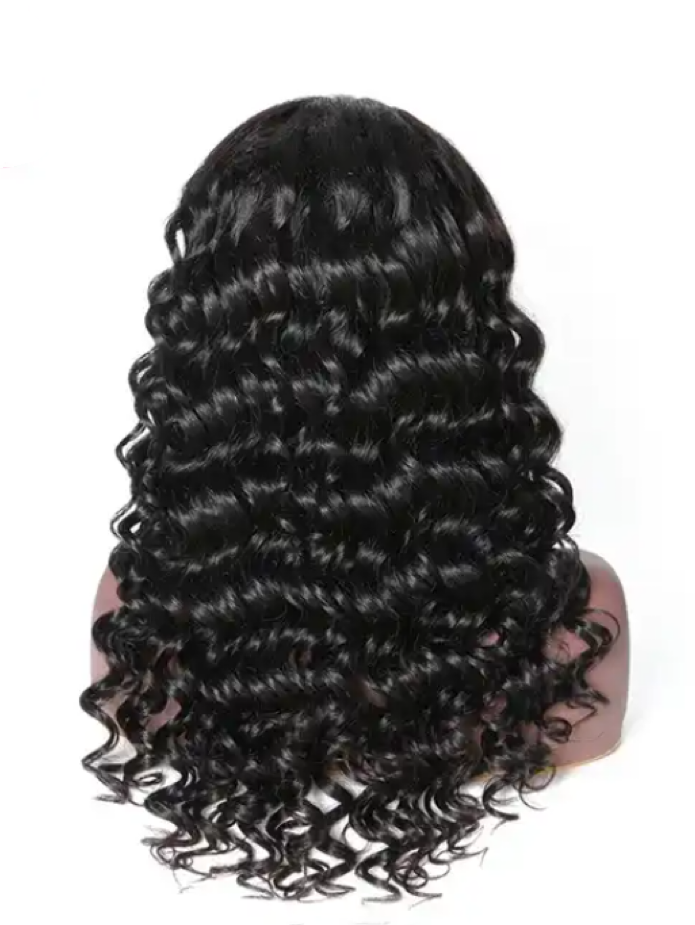 Yoody  Loose Wave Natural Black 13x4 Transparent Lace Front Pre Plucked Wig With Baby Hair